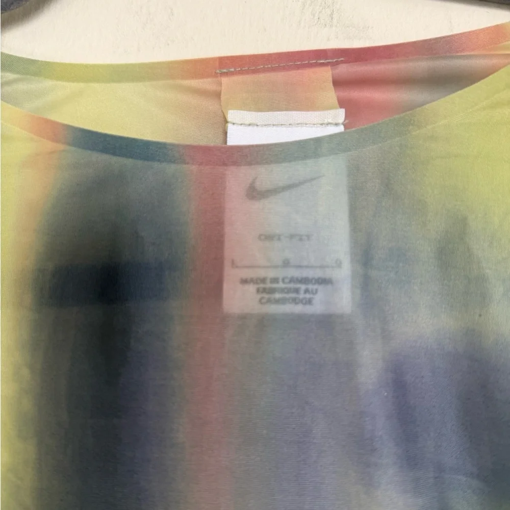 Nike Long Sleeve Tie-Dye Performance Top in Pink, Yellow, Blue